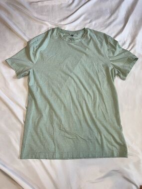 H&M Men's Light Mint Crew Neck Short Sleeve Tee